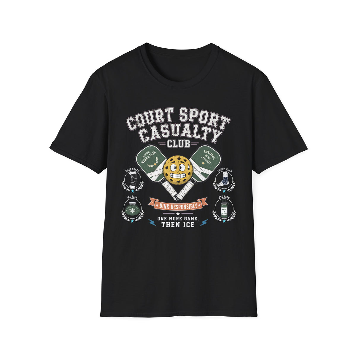 Court Sport Casualty Club (PickleBall) T-Shirt